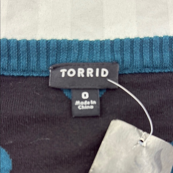 Torrid Teal Polka Dot Women's Sweater xl - Picture 2 of 6